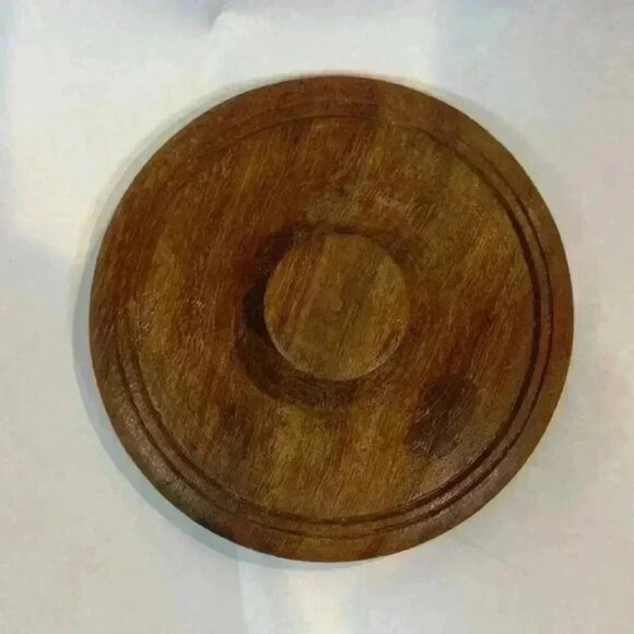 Wooden Octagonal Container Screw Lid Carved Floral Design - Picture 6 of 7